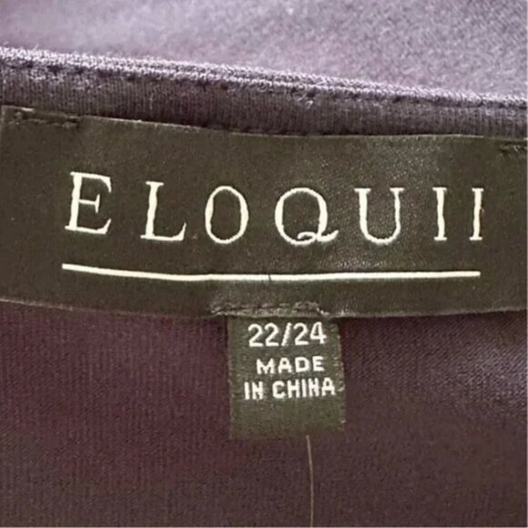 Eloquii Women's Draped Cowl Neck Navy Blue Long Sleeve Blouse Size 22/24 - Picture 3 of 6